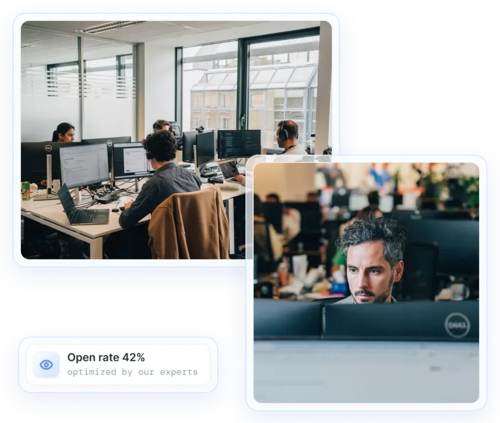 Equipo de expertos optimizando la tasa de apertura