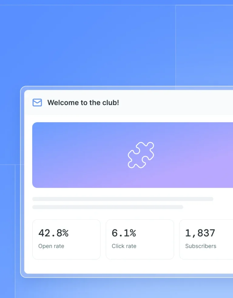 Newsletter de bienvenida con tasas de apertura y de clics