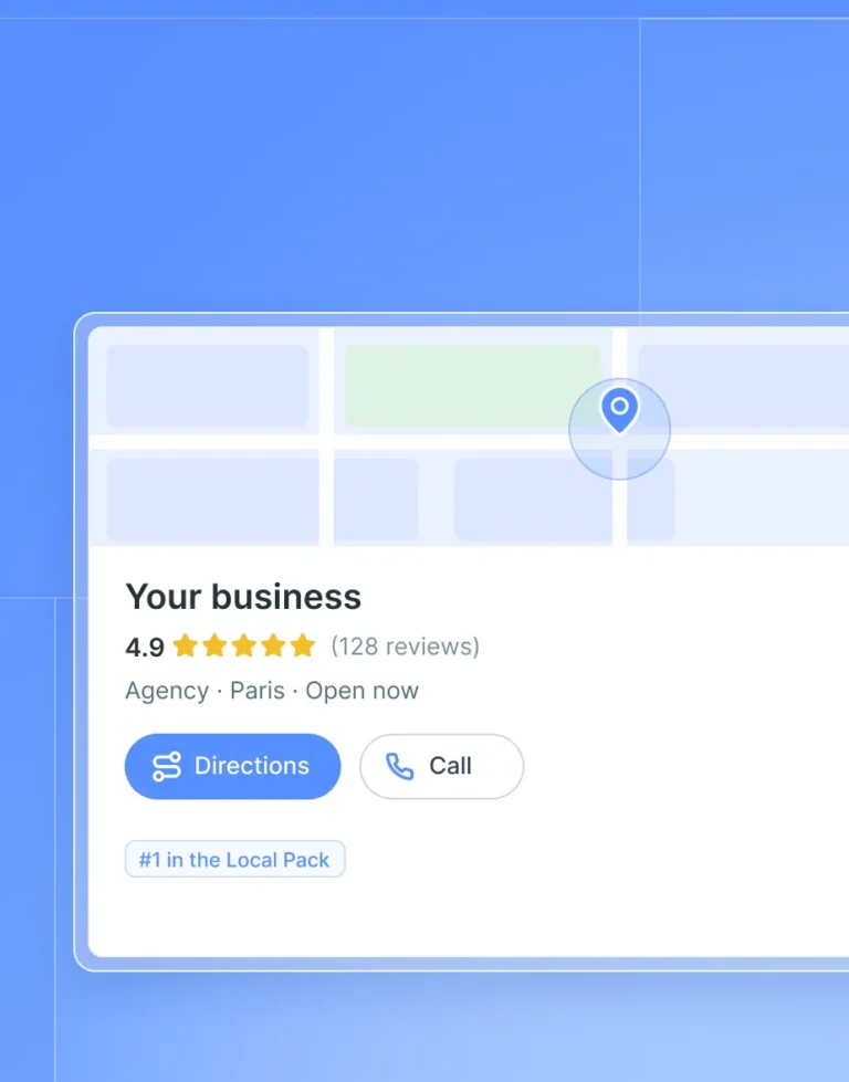 Perfil de empresa de Google en un mapa local