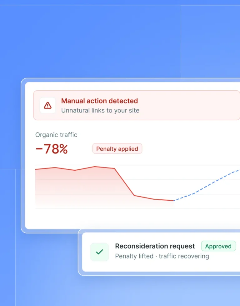 Penalización de Google: acción manual y caída del tráfico