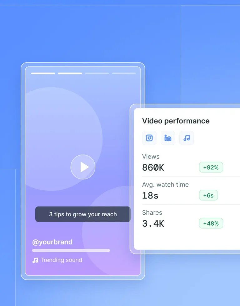 Vídeo para redes sociales y estadísticas de rendimiento